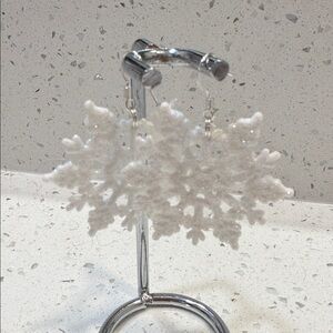 White Snowflake Earrings